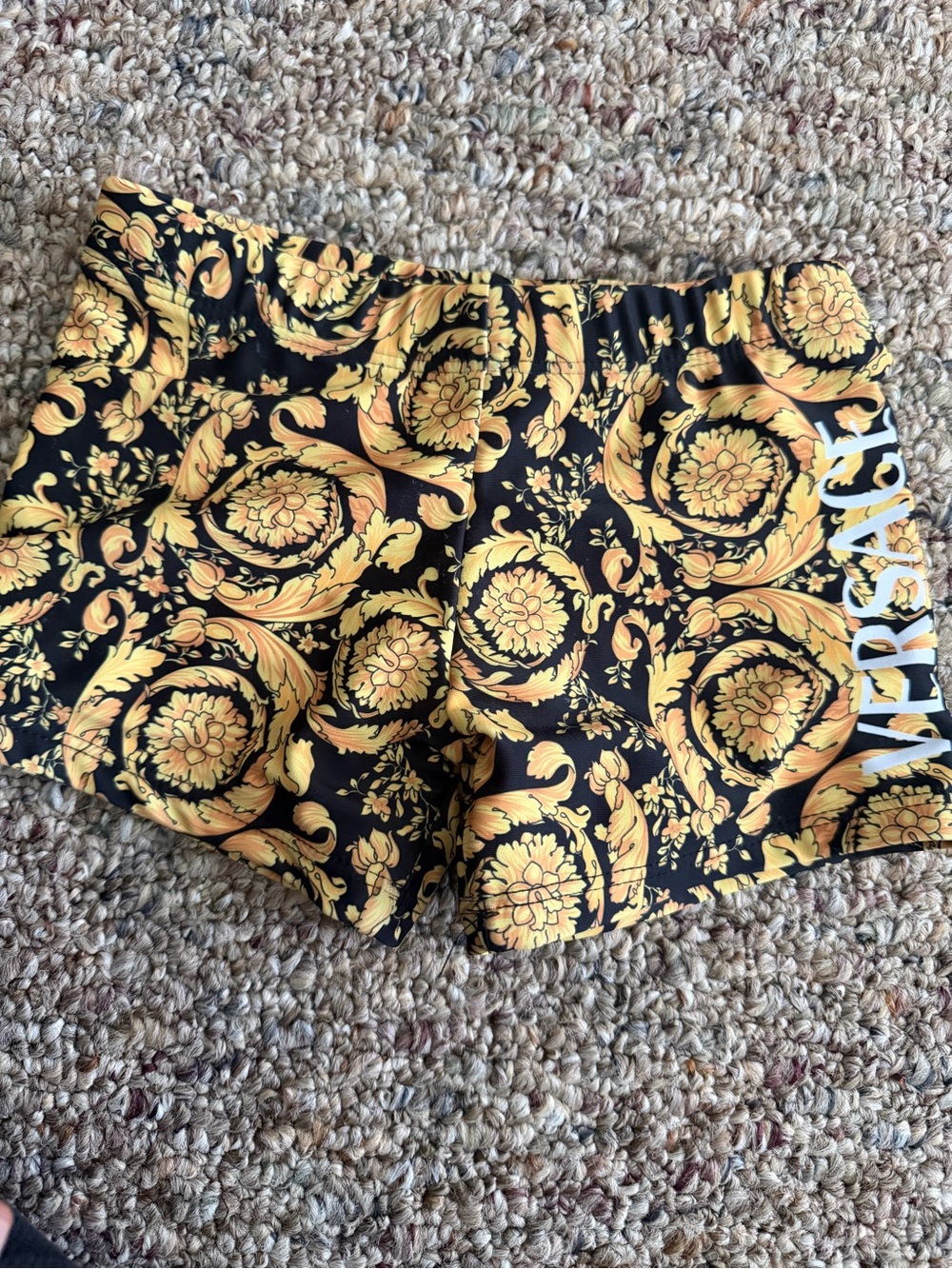 Versace Black and Gold Boys’ Swim Trunks